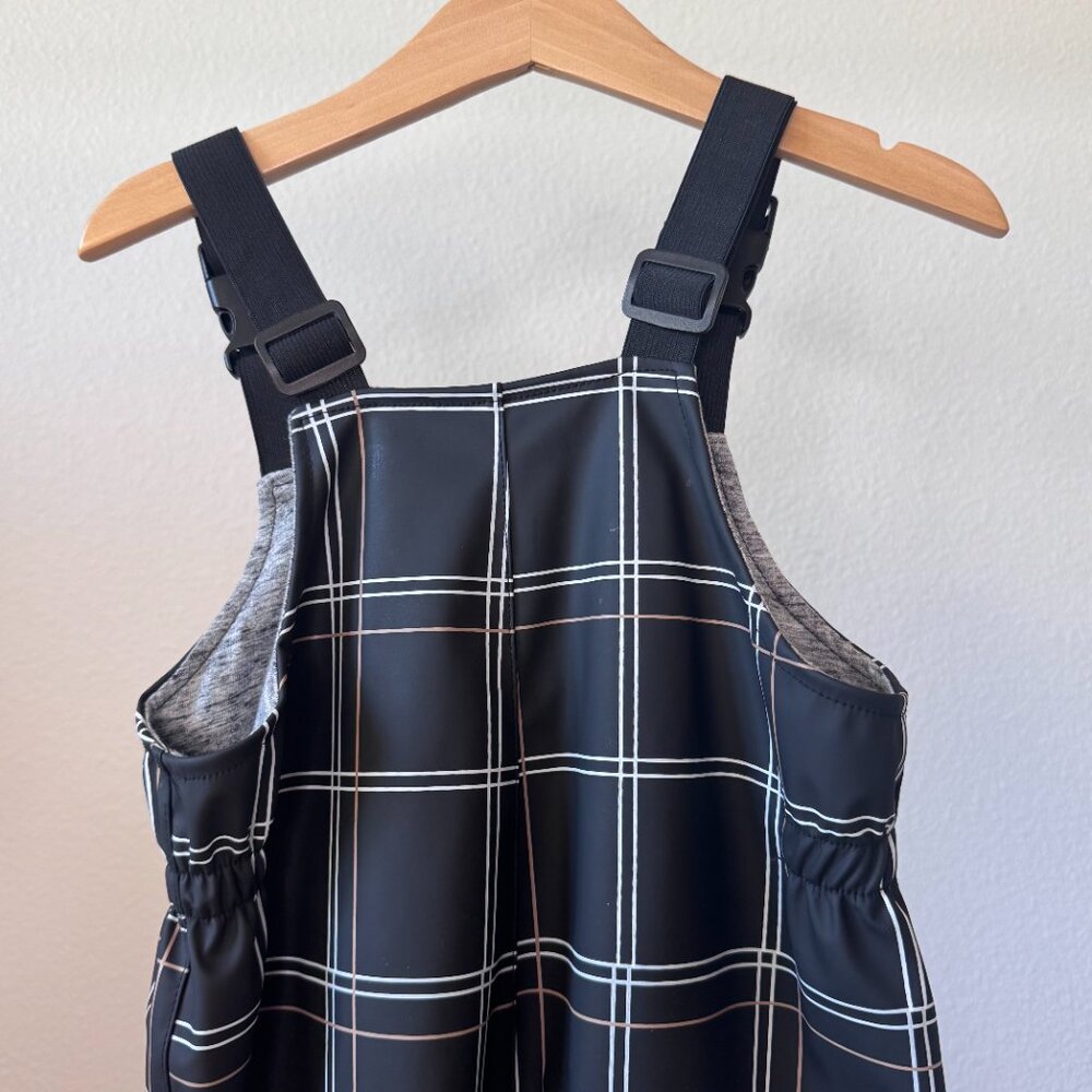 Miles The Label Rain Overalls 2Y • Black & White Plaid • Kids waterproof Outdoor - Picture 15 of 16